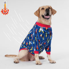Closeup of LovinPet blue yonder print fabric highlighting soft skin-friendly fleece.