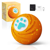 Lovkid smart interactive dog toy orange ball in action for engaging outdoor play.