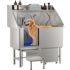 LOVMOR 50in dog washing station front view shows spacious tub for large dogs