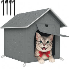 Loyareal Outdoor Cat House roof detail shows weatherproof construction for rain protection.