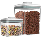 LOYOSEL dog treat container with airtight lid for freshness at a glance.