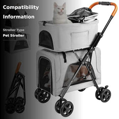 LPOTIUS double-pet-stroller-water-resistant-fabric keeps pets dry in all-weather trips
