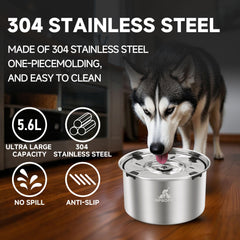 LQPBDFDC dog water bowl 5.6L capacity display for large breeds and busy households.