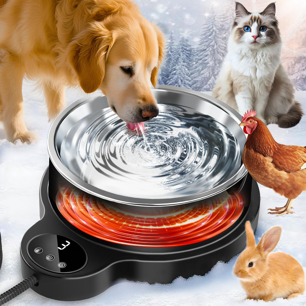 LQTTEK outdoor heated pet bowl 50oz keeps water warm during cold outdoor walks