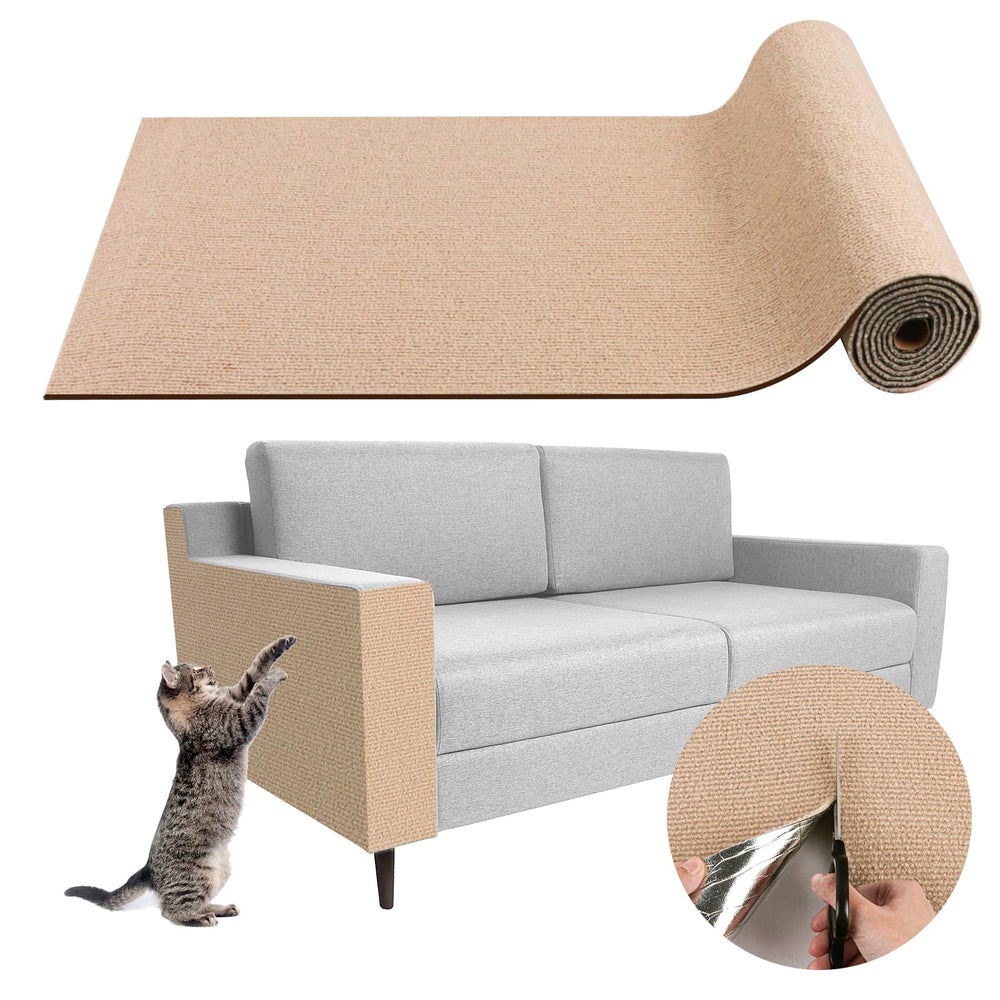 LSGCQ climbing cat scratcher mat beige texture closeup shows a durable scratching surface