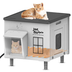 Lslpin indestructible heated cat house exterior shows weatherproof shell for outdoor warmth