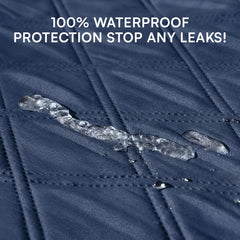 Luciphia anti-slip couch protector navy with silicone backing for stability