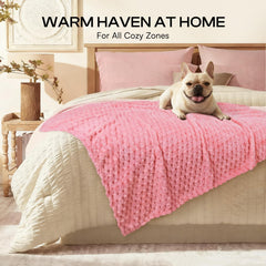 Luciphia blanket draped on sofa to enhance room ambiance