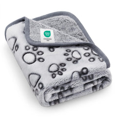 Luciphia premium soft dog blanket paw-print grey 41x31 keeps pets warm while lounging