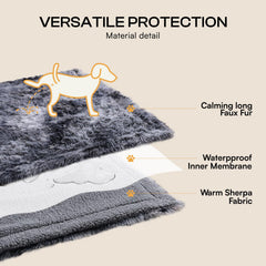 Luciphia sherpa fleece side closeup shows plush warmth for pets.
