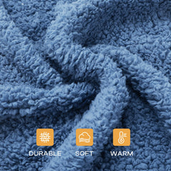 Luciphia soft sherpa fleece close-up shows ultra-soft feel for cozy snuggles.