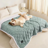 Luciphia waterproof dog blanket close-up of fleece texture showing plush warmth
