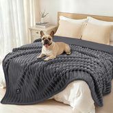 Luciphia Waterproof Dog Blanket front view in stone gray for large dogs