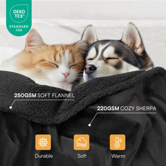 Luciphia waterproof pet blanket on car seat demonstrates portable, easy-care protection on the go