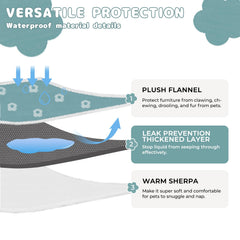 Luciphia waterproof pet blanket couch protection scene demonstrates stain resistance and easier cleaning.