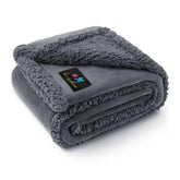 Luciphia Waterproof Pet Blanket folded edge shows plush sherpa interior for warmth