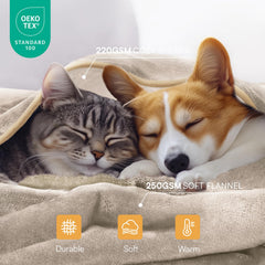 Luciphia Waterproof Pet Blanket reversible-flannel-side shown for breathable comfort