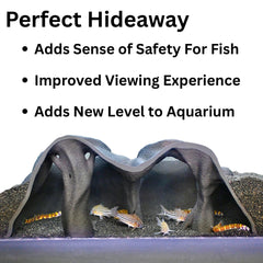 Lucky Critter Aquarium Underground Cave mangrove root curve emphasizes habitat integration.