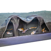 Lucky Critter Aquarium Underground Cave front view with natural mangrove look for fish hiding.