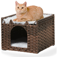Luckitty cat bed with ears close-up cushions for cozy lounging