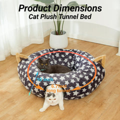 Luckitty cat tunnel bed fuzzy ball toy adds interactive play