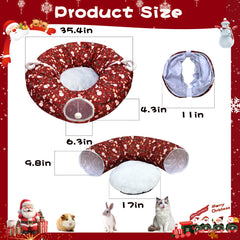 LUCKITTY cat tunnel bed with hanging ball for interactive play
