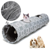 LUCKITTY geometric straight cat tunnel open view for portable enrichment and curious pets.