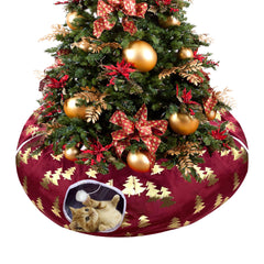 LUCKITTY plush Christmas Tree cat tunnel ball—engaging play and ornament-safe fun