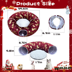 LUCKITTY plush Christmas Tree cat tunnel under-tree layout—fits under most trees