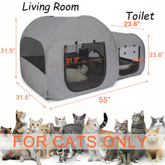 LUCKITTY portable cat playpen companion house adds private space for cats.