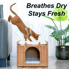 LUCKITTY removable cushions on top platform simplify cleaning and versatile lounging.
