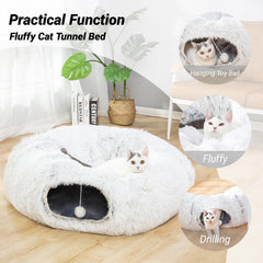 Luckitty warm fluffy tunnel bed close-up of crinkle lining for playful sounds