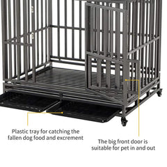 LUCKUP heavy duty dog cage door-open view demonstrates convenient pet entry.