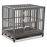 LUCKUP heavy duty dog cage front view shows sturdy steel frame for secure containment.