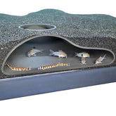 Lucky Critter aquarium underground tunnel cave curve provides a natural hiding spot and immersive viewing angle.