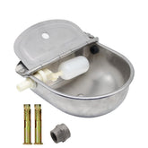 Lucky Farm automatic-feeder-waterer in a stable demonstrates hands-free hydration for dogs.