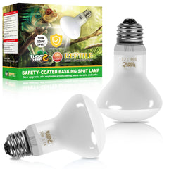 LUCKY HERP 3rd-gen 50W bulb in packaging, ready to safely heat your reptile enclosure