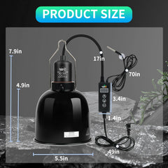 Lucky Herp E26 ceramic head design highlights compatibility with UVB and heat bulbs.