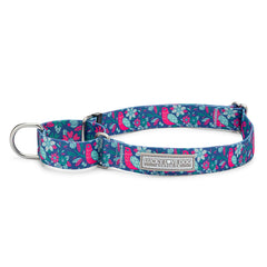 Lucky Love Dog Carriebelle martingale collar side view—adjustable fit for walks.