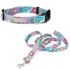 Lucky Love Dog collar pattern front view shows bold design for large female dogs' daily wear