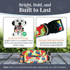 Lucky Love Dog Oscar green apple collar with vibrant design for standout style.