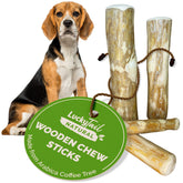 LUCKY TAIL coffee-tree dog chew stick close-up wood texture for durable chewing