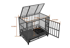 Luckyberry large door crate open demonstrates roomy entry and easy turning for dogs.