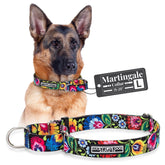 Lucky Love Dog martingale collar in blackbird adjusts securely for daily wear and training