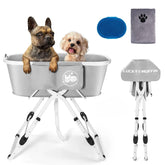 LUCKY MUFFIN premium elevated bathtub close-up with drain hose for easy cleanup