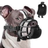 LUCKYPAW pitbull-muzzle-front-view shows open design for comfortable breathing during walks.