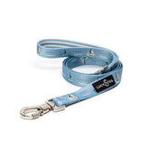 Lucy & Co. 5ft dog leash in blue-white stripes with sailboats for daily walks