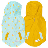 Lucy & Co. Lucky Ducky reversible raincoat front view protects against wet weather