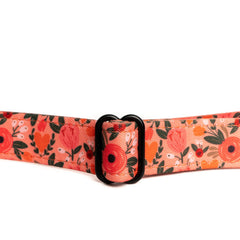 Lucy & Co Posy Pink dog collar adjustable strap for comfortable all-day wear.