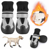 Lukovee dog shoes waterproof outside leather provide dry paws on snowy walks